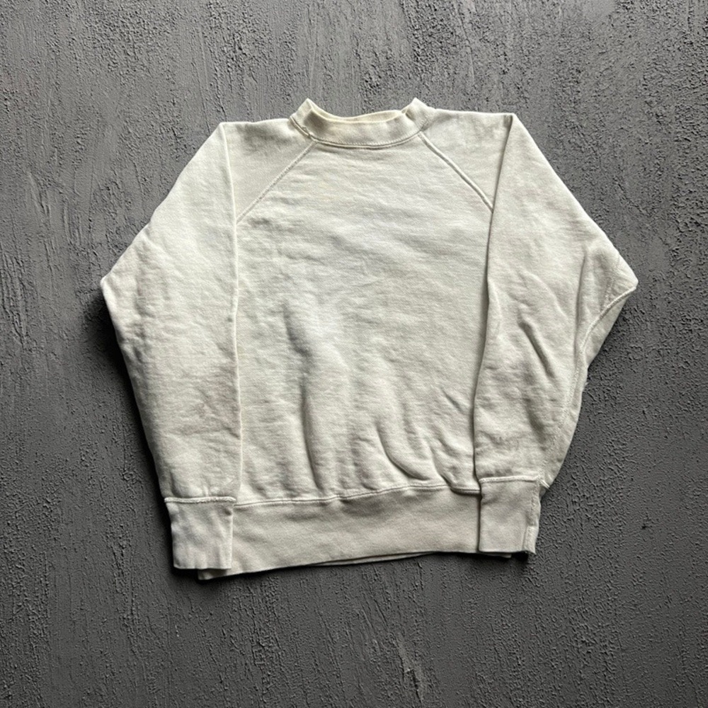 Vintage B.V.D. Sweatshirt Medium White 1960s Raglan Cotton USA
